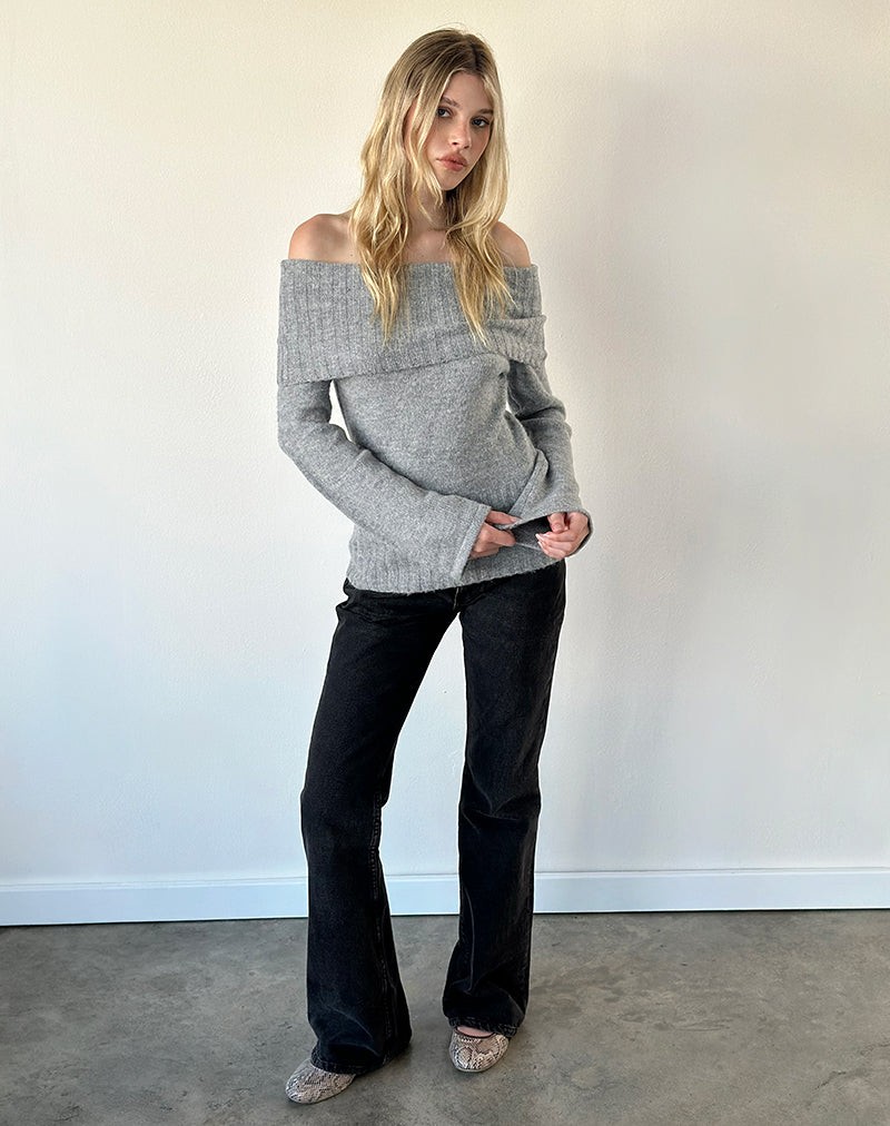 Azrina Jumper in Knit Grey view 3