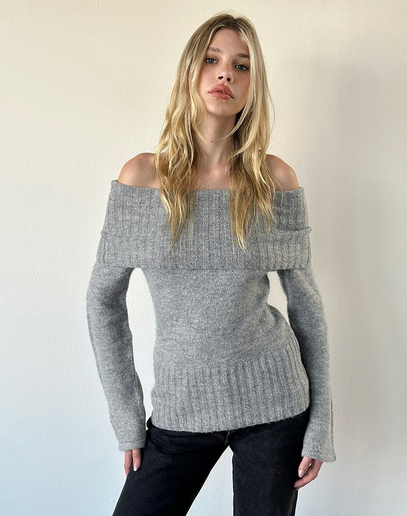 Azrina Jumper in Knit Grey