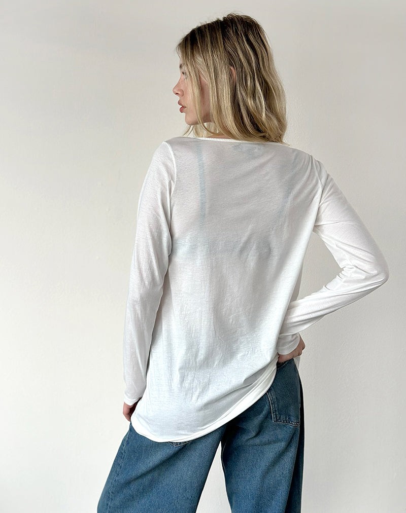 Orten Top in Cotton Jersey 60's Off White view 4