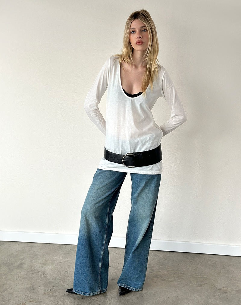 Orten Top in Cotton Jersey 60's Off White