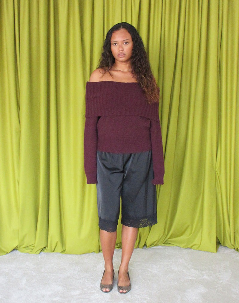 Filahia Bardot Jumper in Burgundy view 4