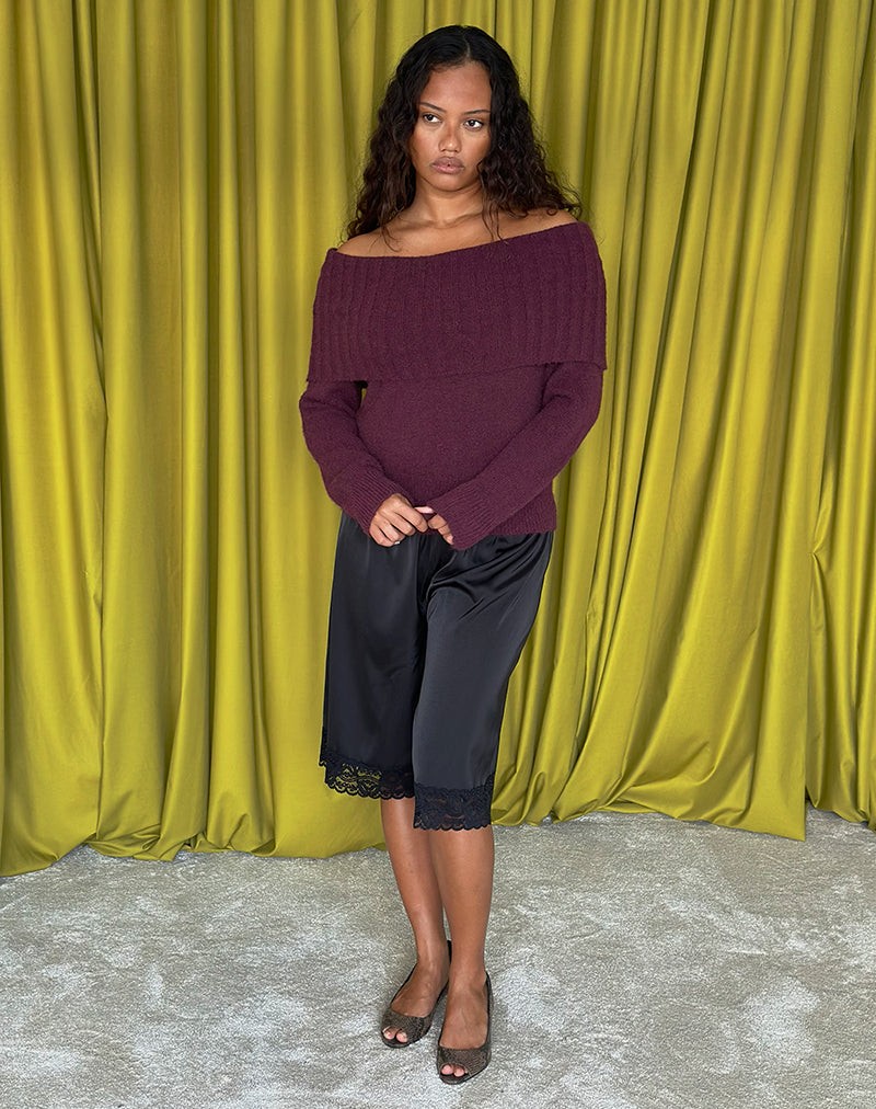 Filahia Bardot Jumper in Burgundy